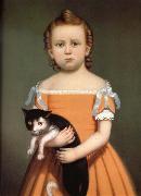 William Thompson Bartoll Gril and Cat Sweden oil painting artist